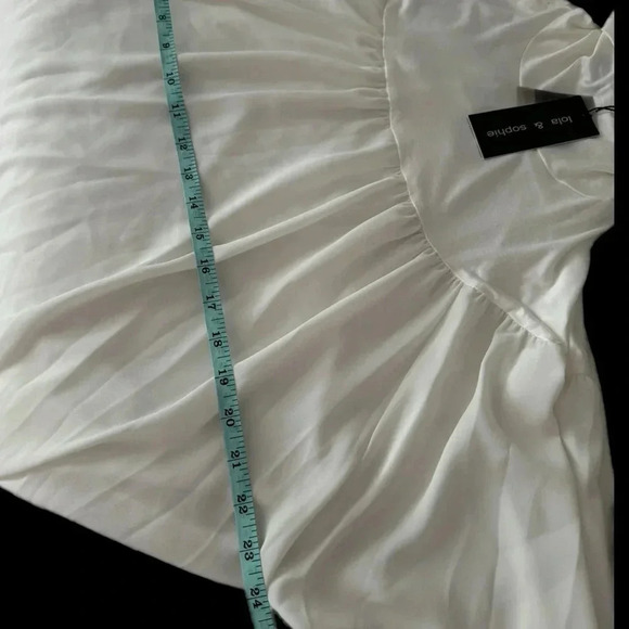 NWT Lola & Sophie Designer Blouse Knit White Turtle Neck Long Sleeve Small - Picture 11 of 14